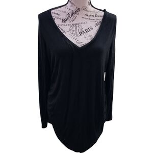 Motherhood Black Asymmetrical Long Sleeve Tunic